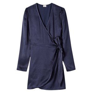 Aritzia Wilfred Callie Dress Pure Indigo Size Medium Wrap Dress